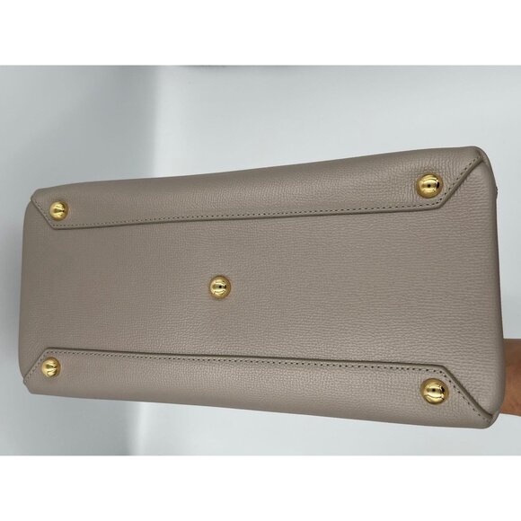 Burberry Medium Banner House Check Derby Leather Tote Shoulder Bag Taupe… - Picture 7 of 16